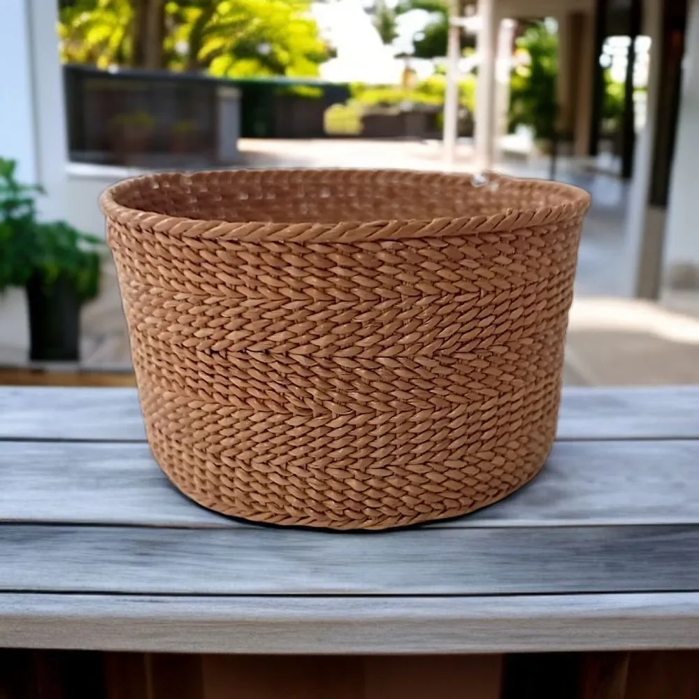 Native American Sweet Grass Woven‎ Basket MINI Vintage Trinkets Bohemian Natural